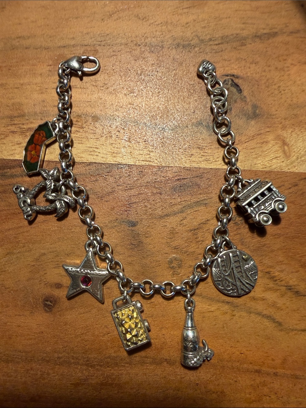 Brighton Silver Charm Bracelet with Multicolor Accents